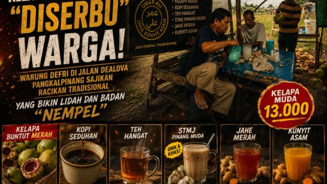 Sajian Kelapa Buntut Merah Warung Defri Diserbu Warga di Jalan Dealova